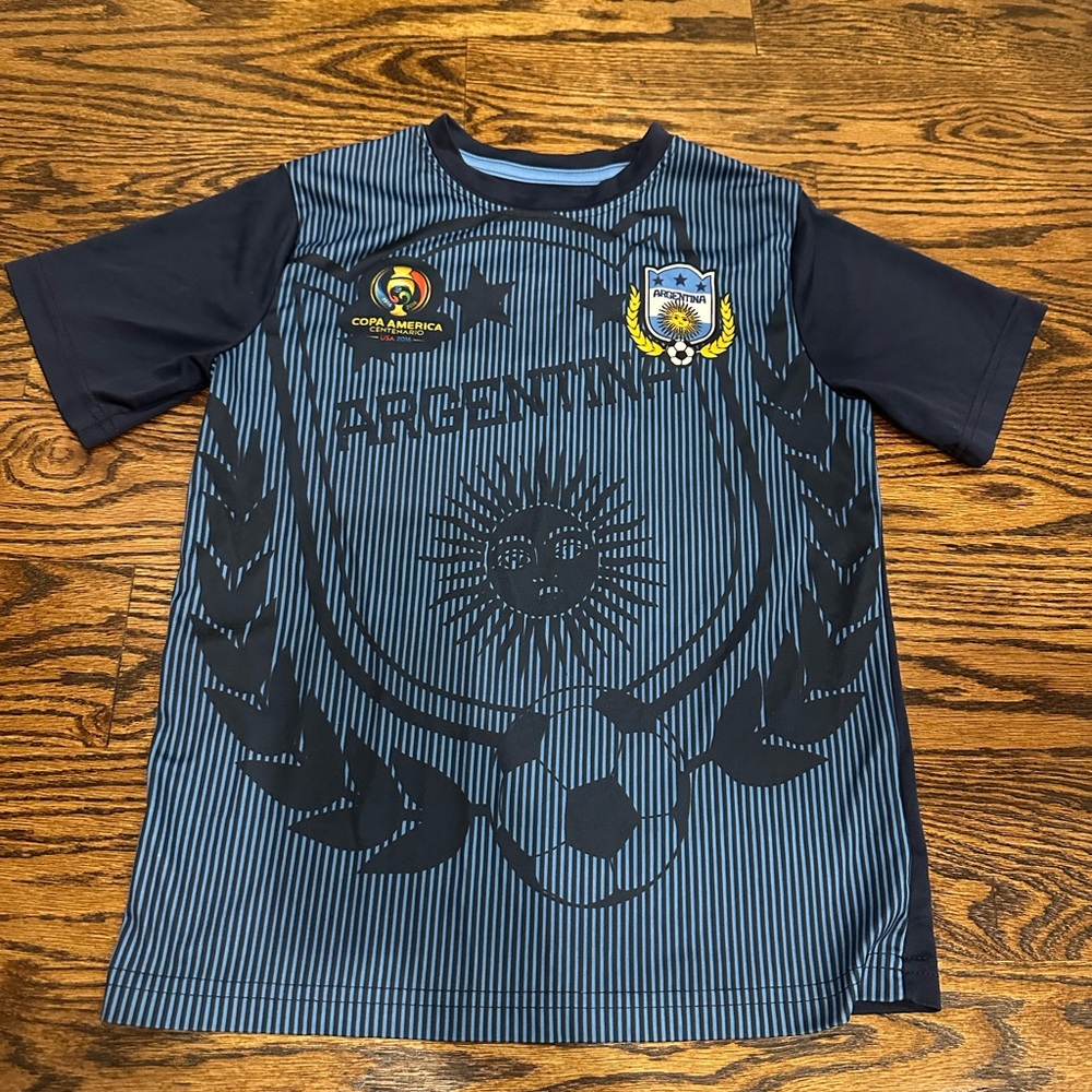 Argentina Soccer Shirt Jersey Kids Copa America 2016 Size Medium Dri Fit